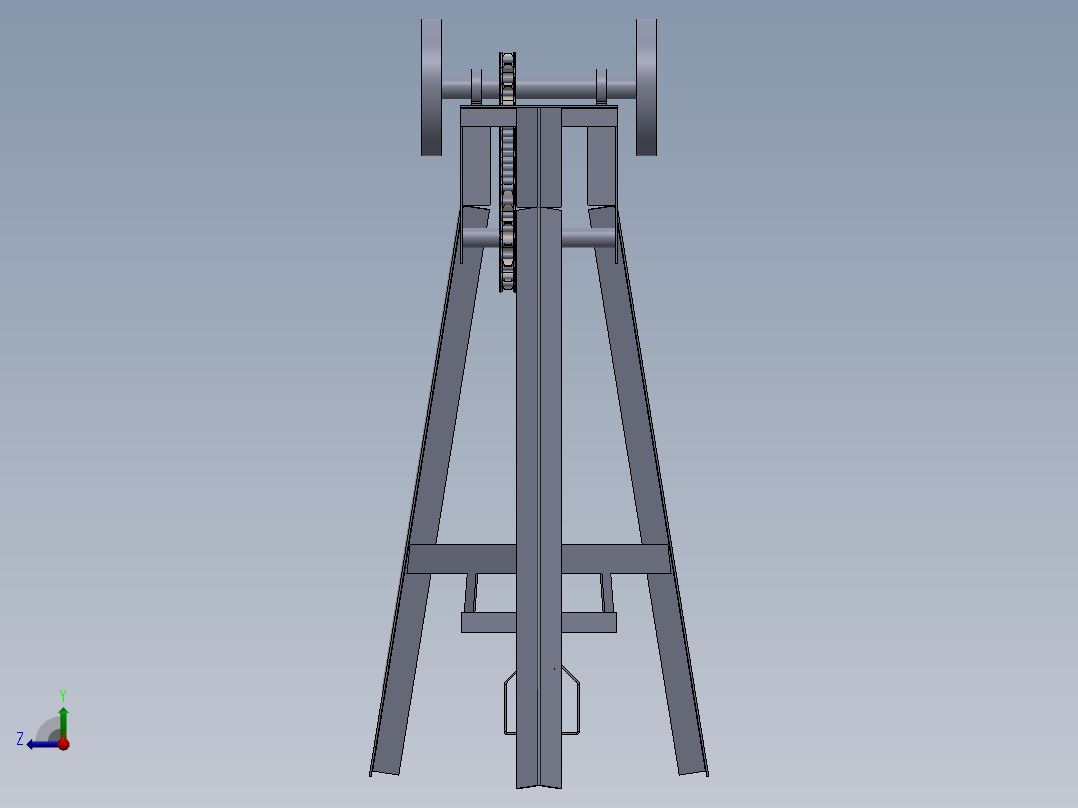 脚踏式磨床结构3D图纸 Solidworks设计右视图