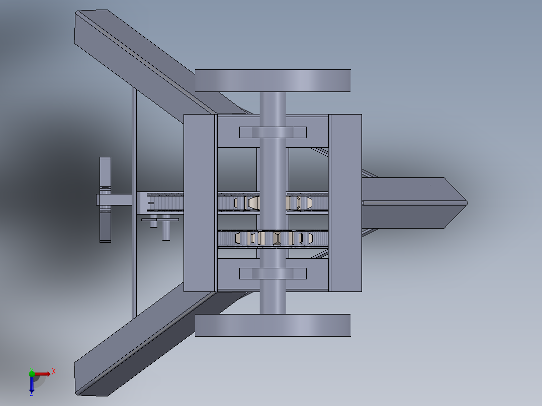 脚踏式磨床结构3D图纸 Solidworks设计俯视图