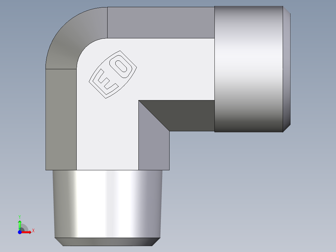 卡套式工业通用硬管接头EO_Male_stud_elbow_WE12SR71X前视图