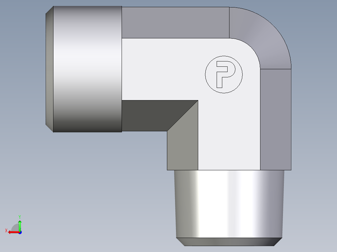 卡套式工业通用硬管接头EO_Male_stud_elbow_WE12SR71X后视图