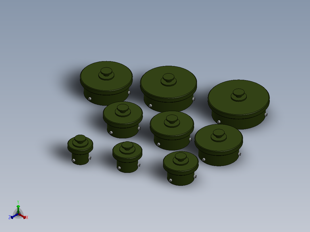 08至24号圆形连接器的防尘盖正等轴测图