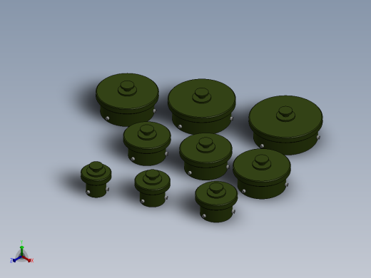 08至24号圆形连接器的防尘盖正等轴测缩略图