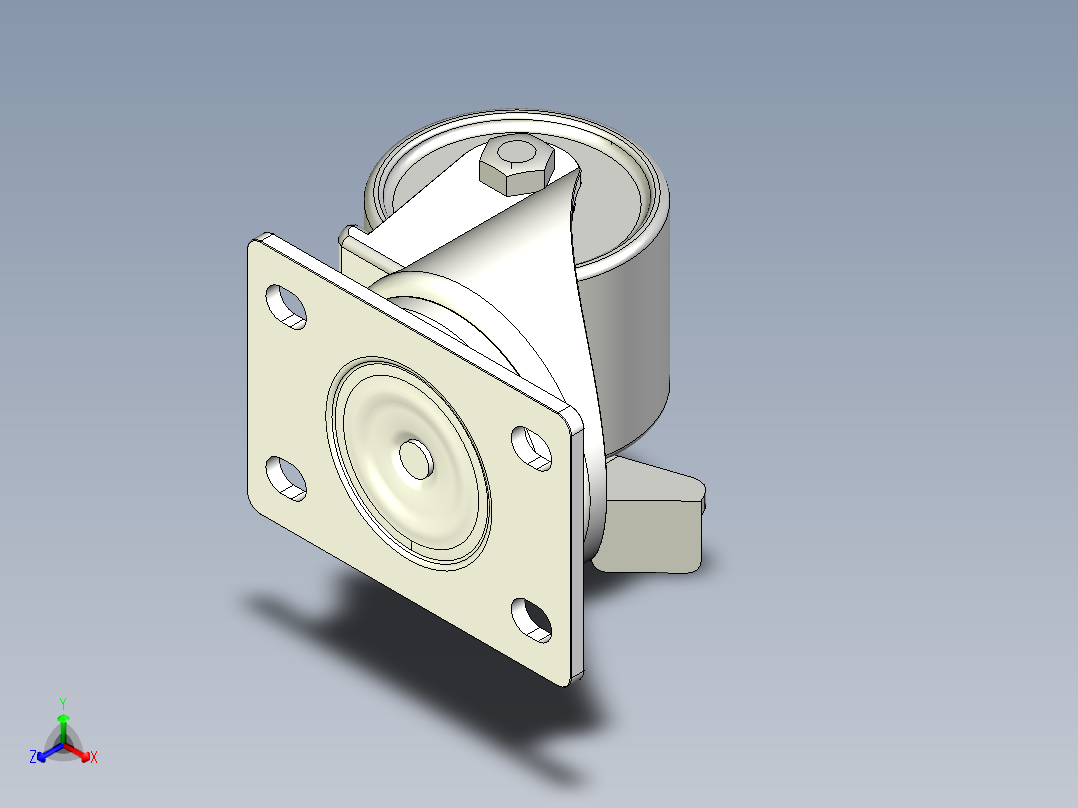 中荷重腳輪(1000N)5577-3D多系列多零件图纸模型正等轴测图