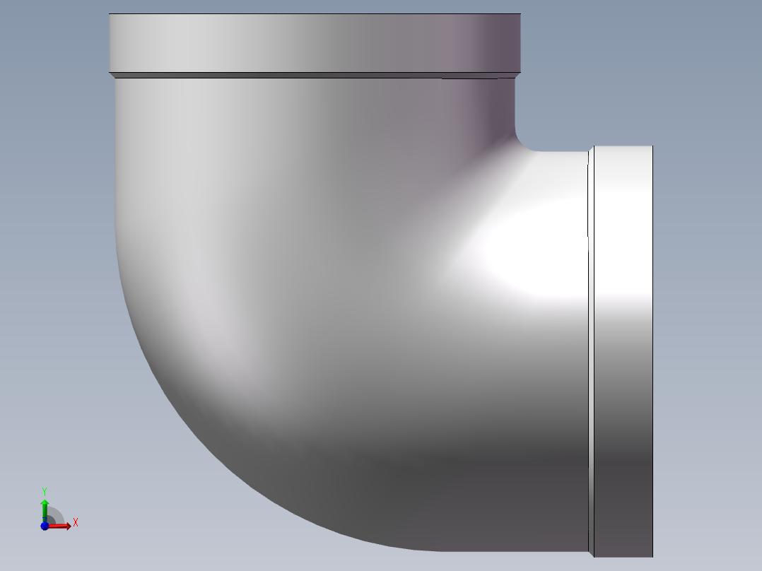 弯头-90°等径 DN65前视图