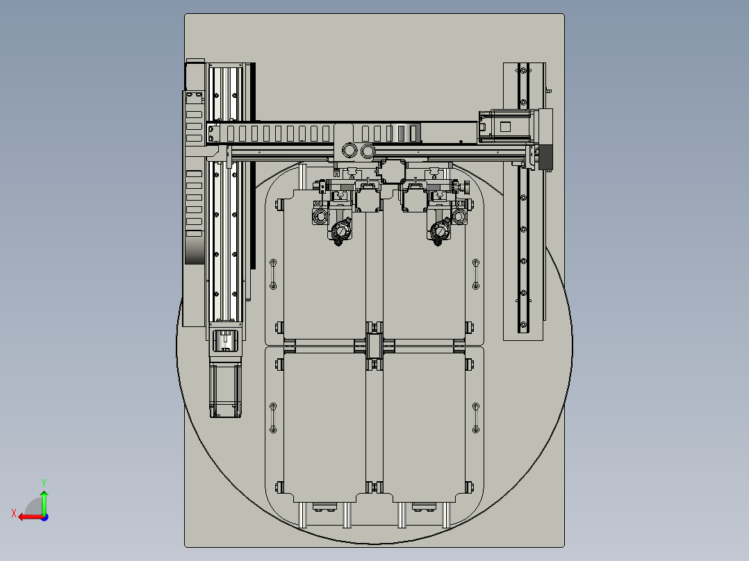 高速龙门自动螺丝机3D数模图纸 STP格式后视图