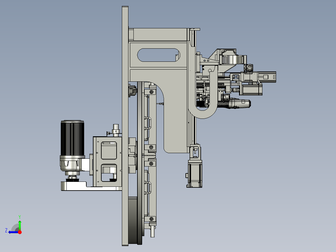高速龙门自动螺丝机3D数模图纸 STP格式右视图