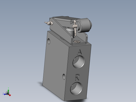 两位三通机控换向阀模型三维SW+CAD图纸1199798