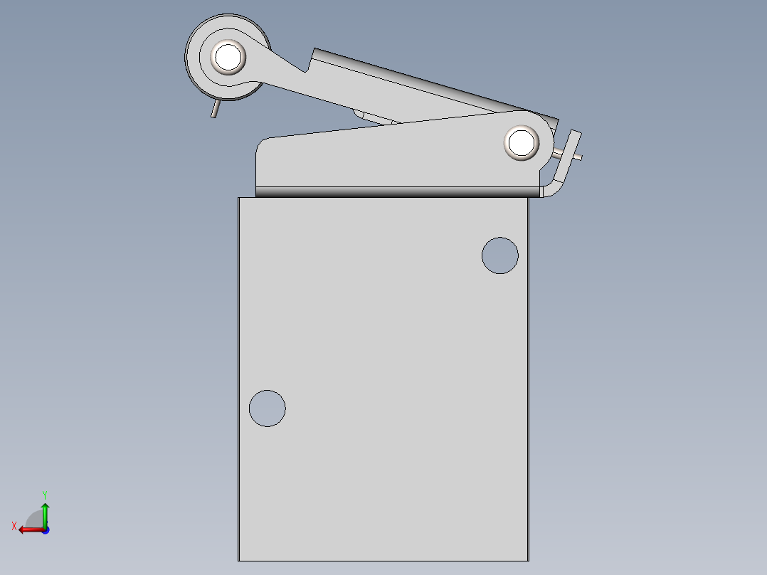 两位三通机控换向阀模型三维SW+CAD图纸1199798后视图