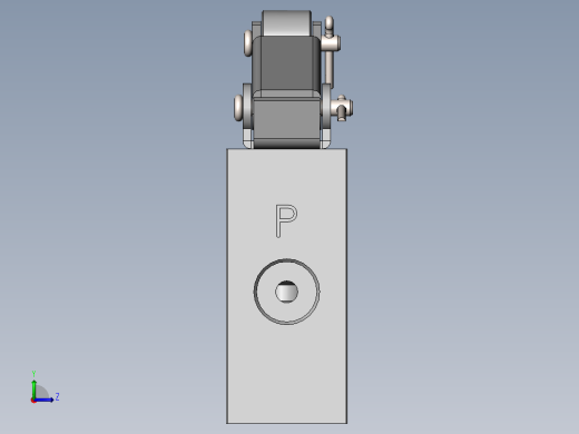 两位三通机控换向阀模型三维SW+CAD图纸1199798左视缩略图