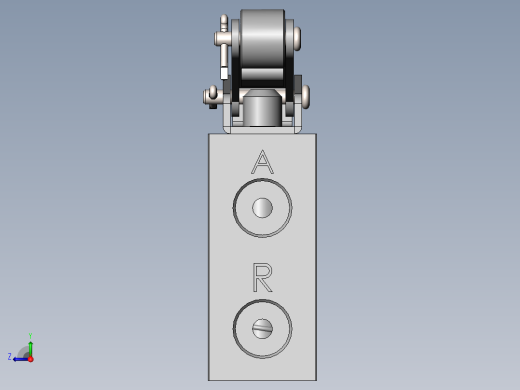 两位三通机控换向阀模型三维SW+CAD图纸1199798右视缩略图