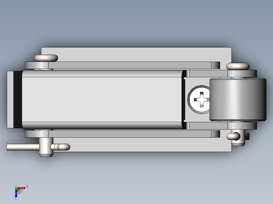两位三通机控换向阀模型三维SW+CAD图纸1199798俯视图