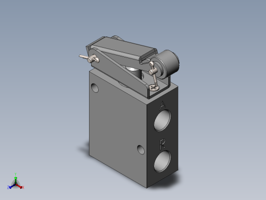 两位三通机控换向阀模型三维SW+CAD图纸1199798正等轴测缩略图