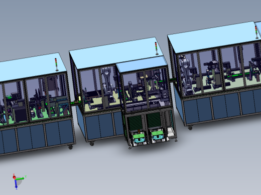 自动化医疗组装设备（下料打码打标装箱等）sw18可编辑