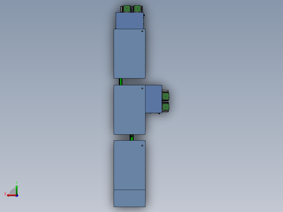 自动化医疗组装设备（下料打码打标装箱等）sw18可编辑后视图