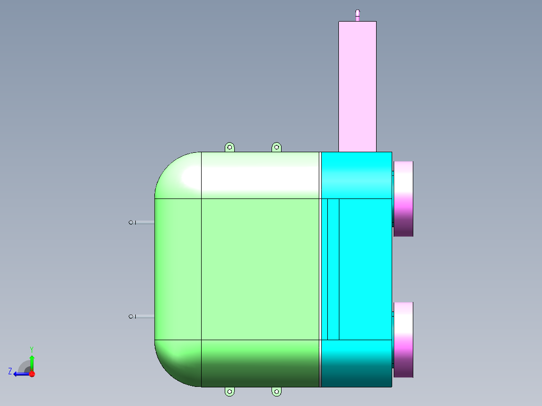 菠萝削皮机右视图