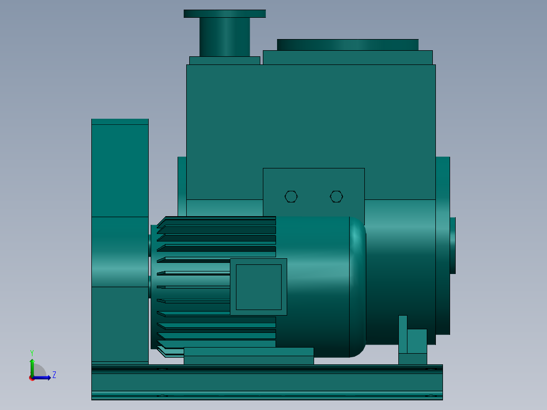 2X-70A旋片真空泵(上海阳光)左视图