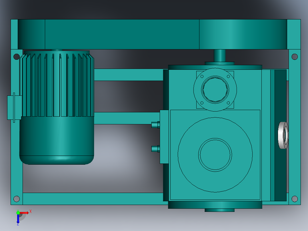 2X-70A旋片真空泵(上海阳光)俯视图