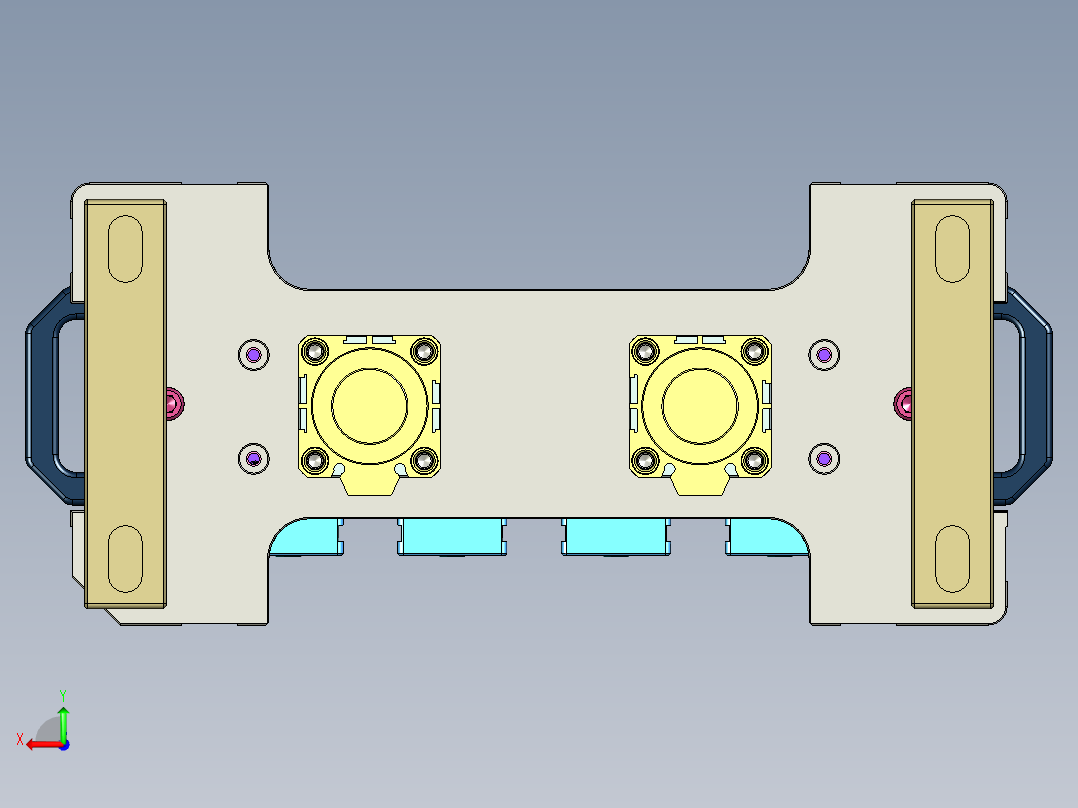 320-0690小零件CNC工装夹具三维模型-CNC1外轮廓及A基准加工治具-快换版-200907后视图