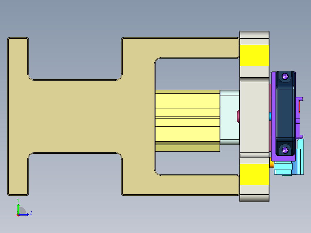 320-0690小零件CNC工装夹具三维模型-CNC1外轮廓及A基准加工治具-快换版-200907左视图