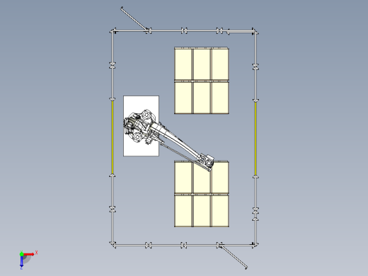 机器人自动码垛工作站设计俯视缩略图