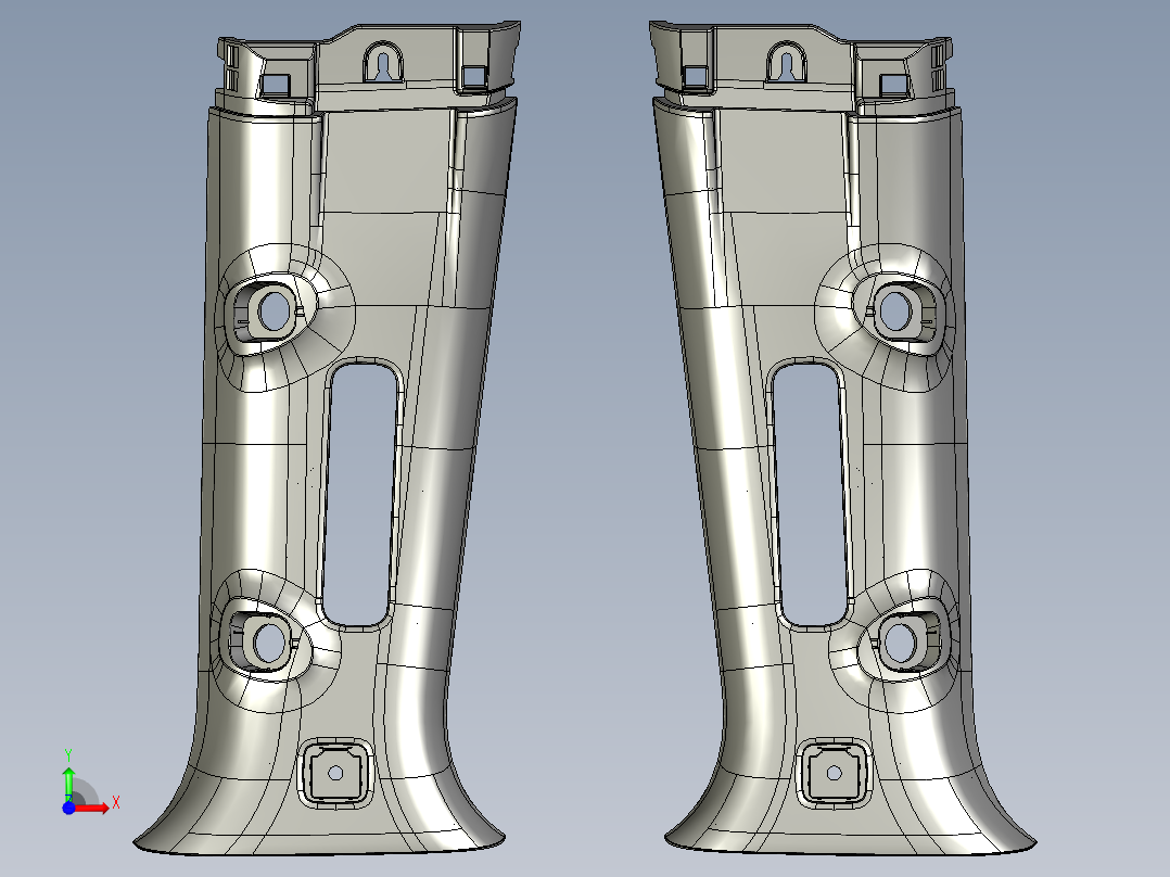 某电动工具把手塑胶模具前视图