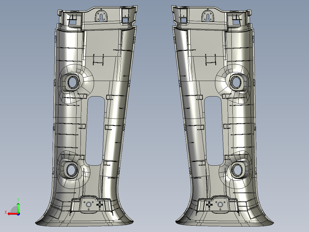 某电动工具把手塑胶模具后视图