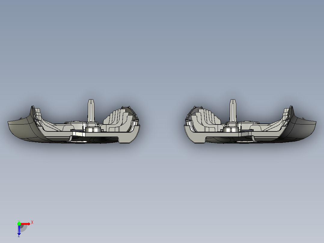 某电动工具把手塑胶模具俯视图