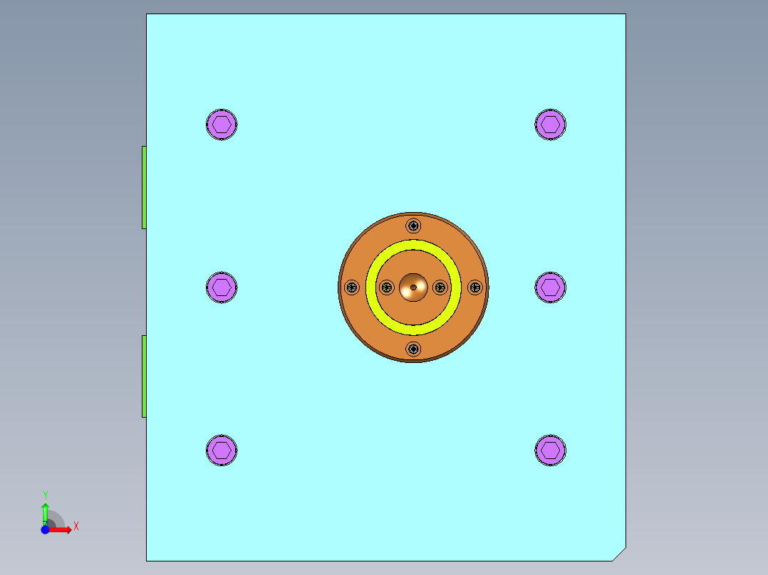 东风天龙前保险杆大灯罩注塑模具设计前视图