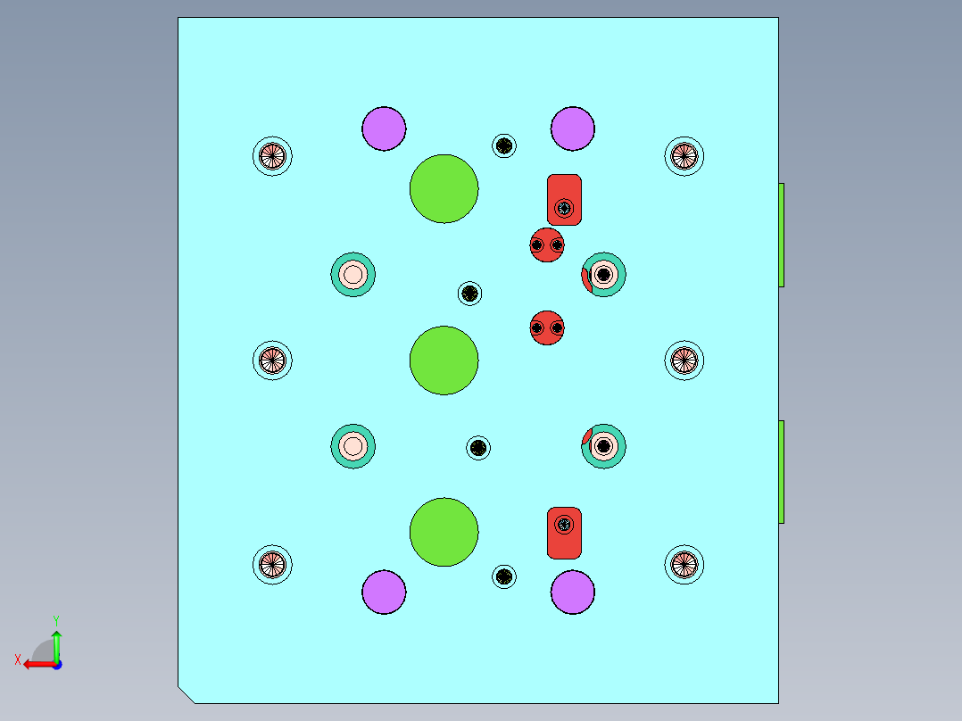 东风天龙前保险杆大灯罩注塑模具设计后视图