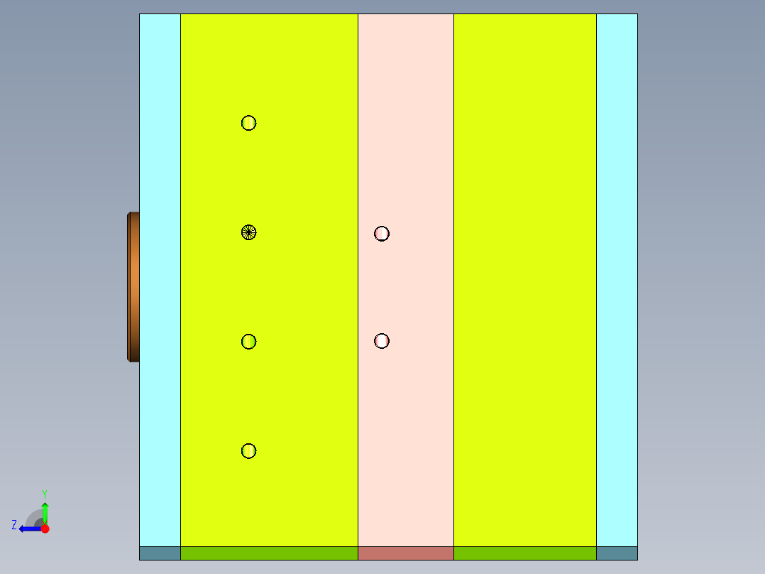 东风天龙前保险杆大灯罩注塑模具设计右视图