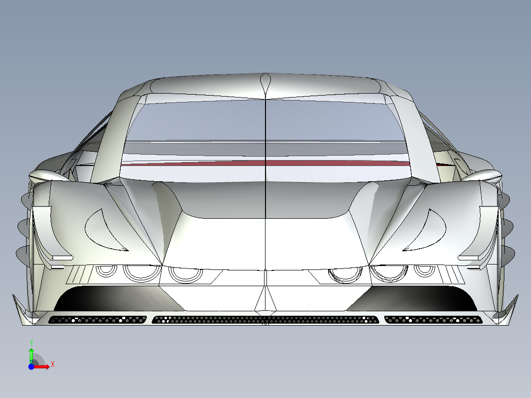 B3004223-跟踪超级跑车车身前视图