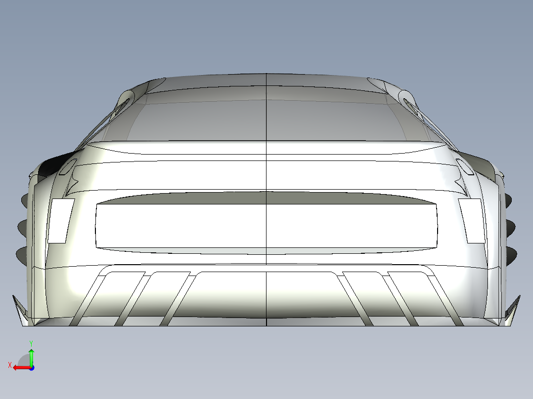 B3004223-跟踪超级跑车车身后视图