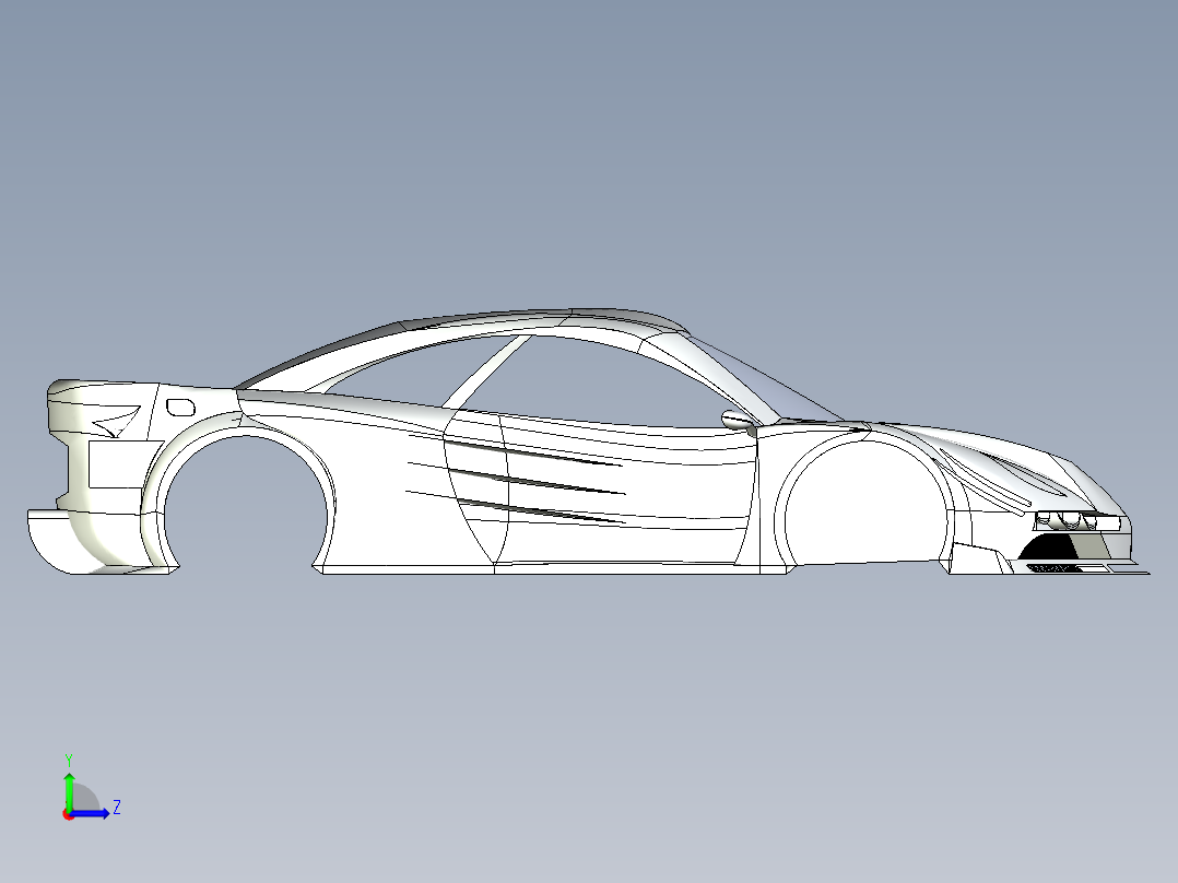 B3004223-跟踪超级跑车车身左视图