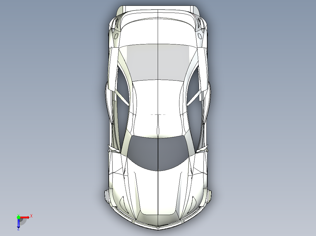 B3004223-跟踪超级跑车车身俯视图