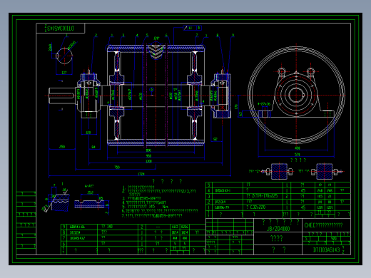 皮带机传动辊筒图纸