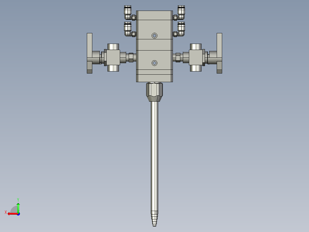 3D静态胶阀装配体后视图
