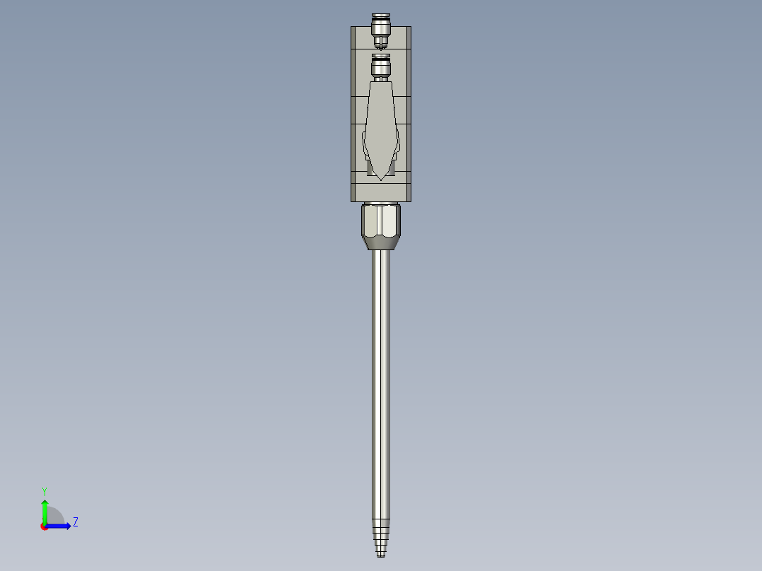 3D静态胶阀装配体左视图