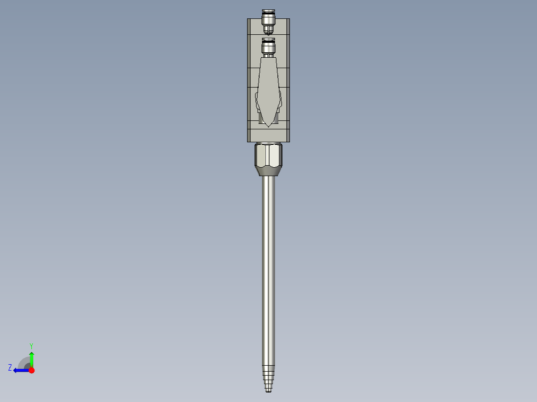 3D静态胶阀装配体右视图