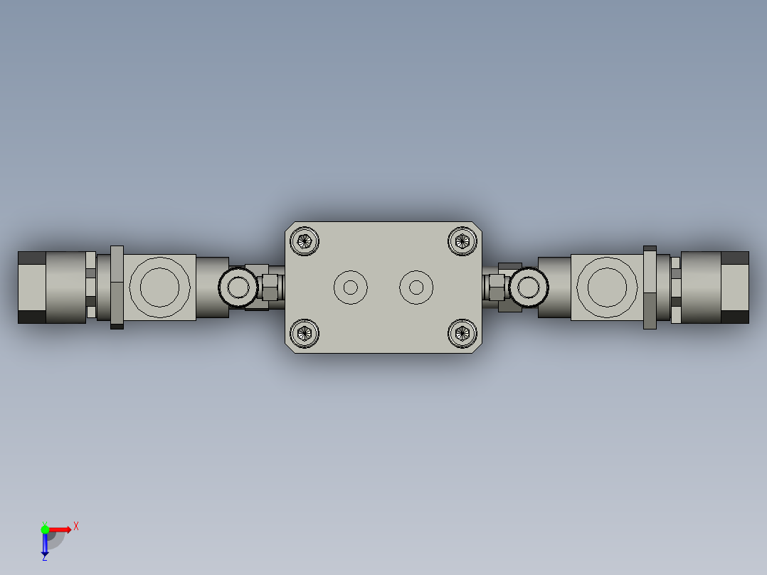 3D静态胶阀装配体俯视图
