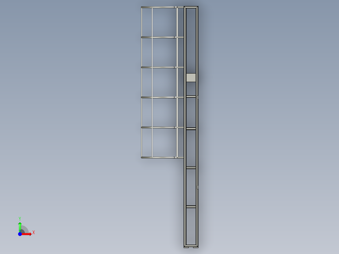 观望台爬梯前视图