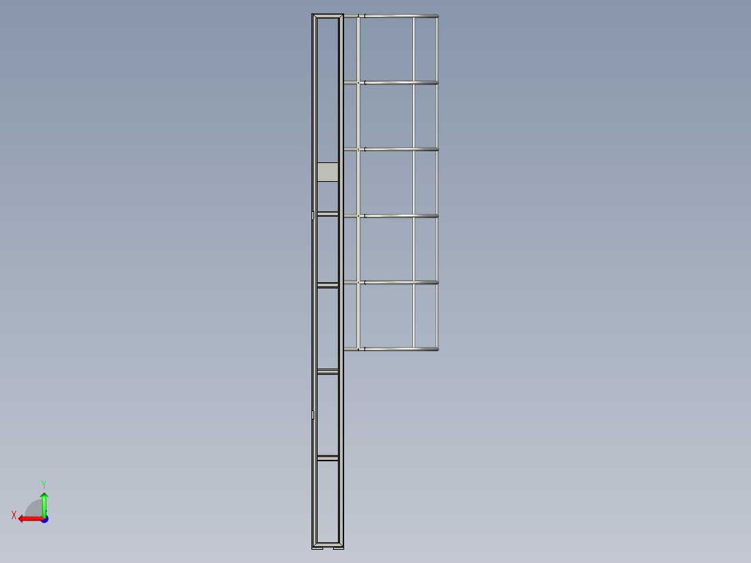 观望台爬梯后视图