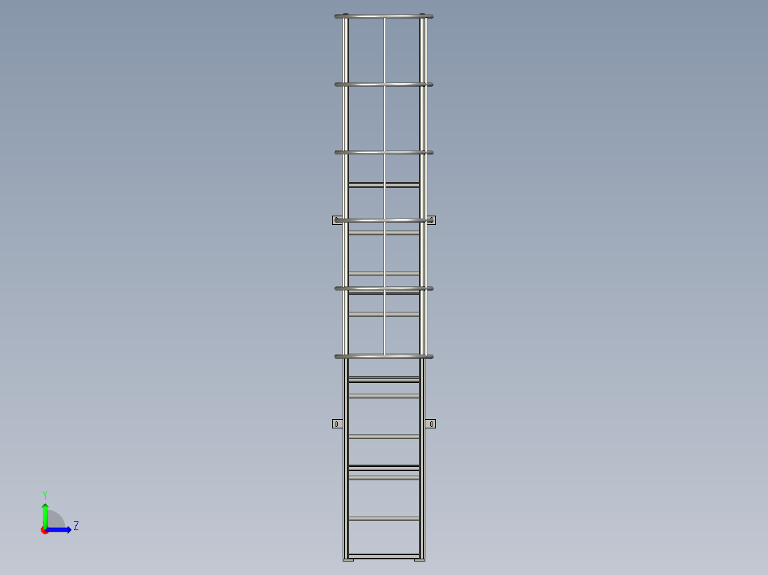 观望台爬梯左视图