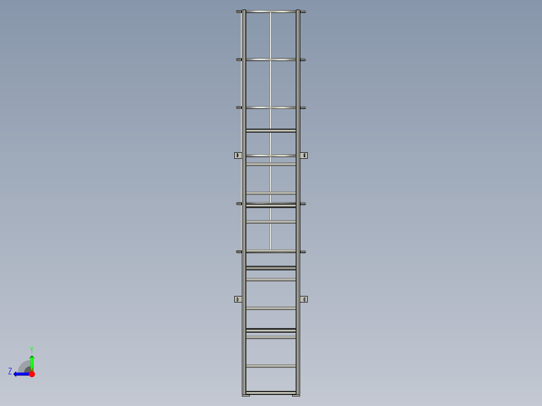 观望台爬梯右视图