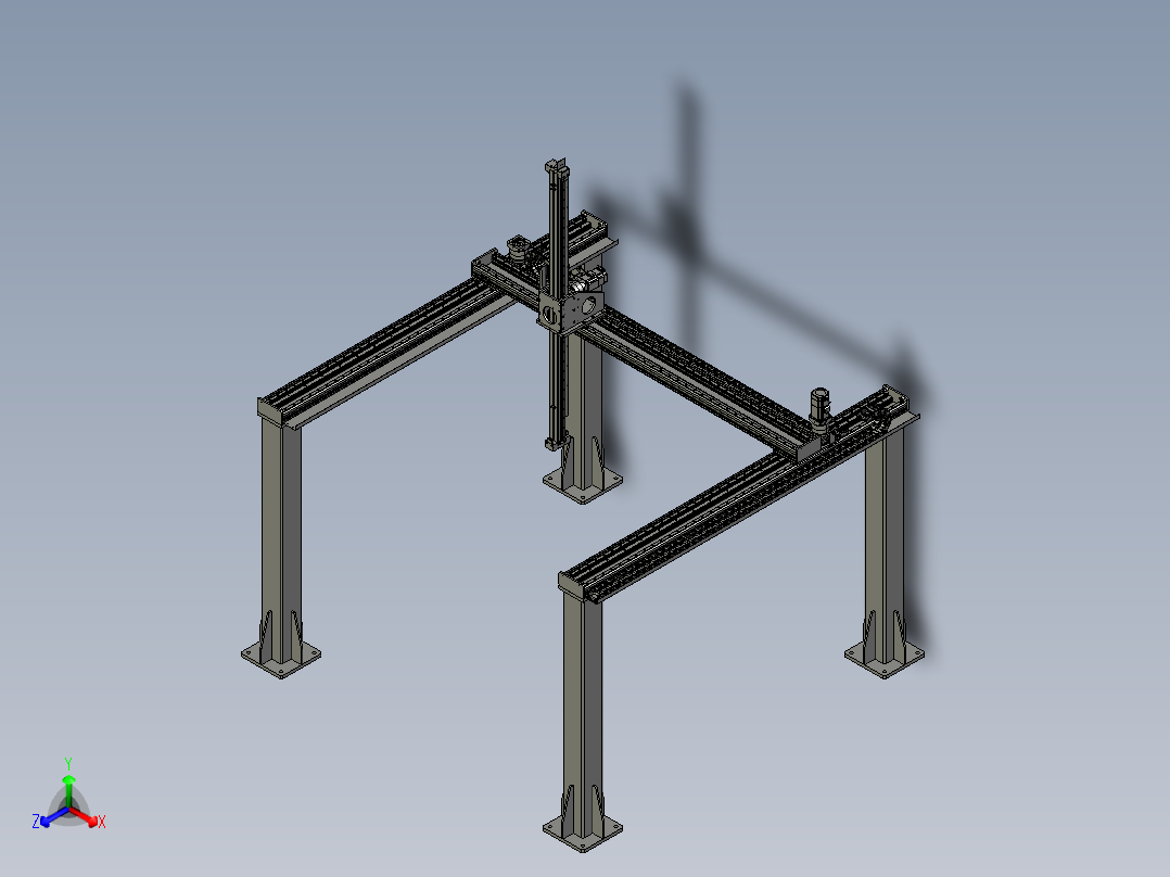 自动送料桁架机械手主视图