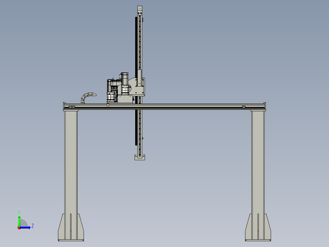 自动送料桁架机械手左视图