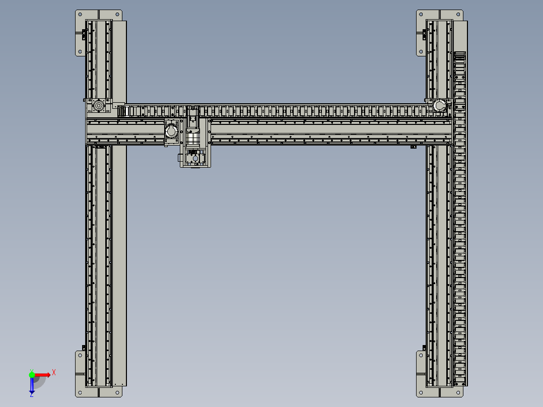 自动送料桁架机械手俯视图