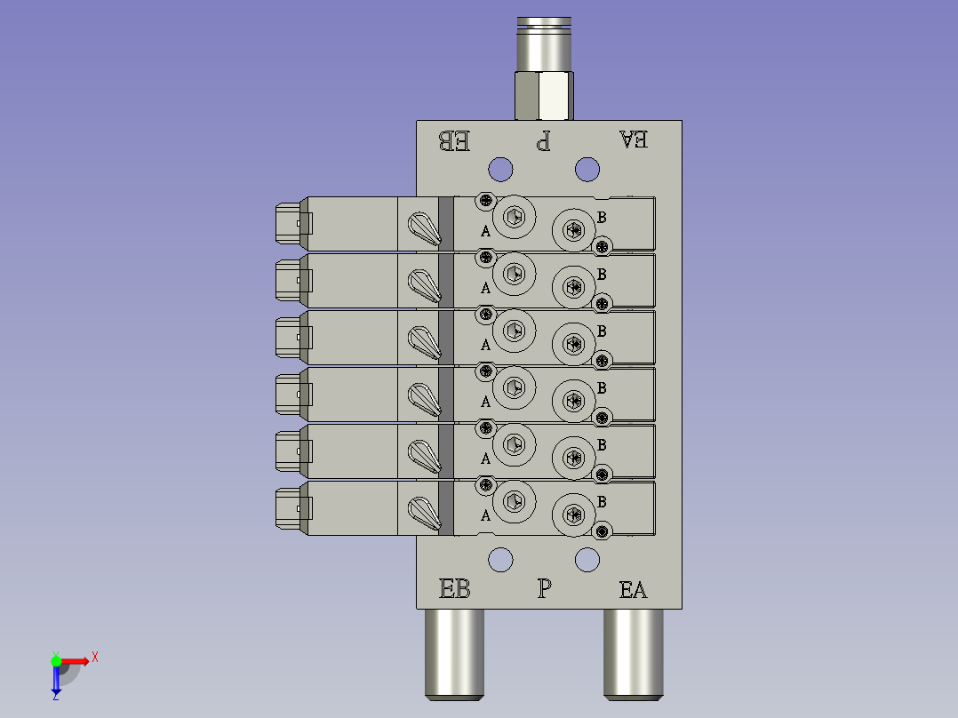 分料吸头六连座俯视图