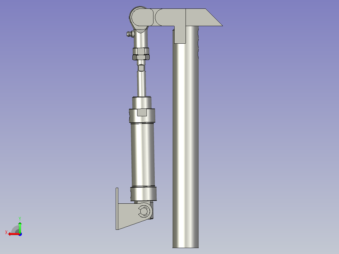 托杆装置后视图