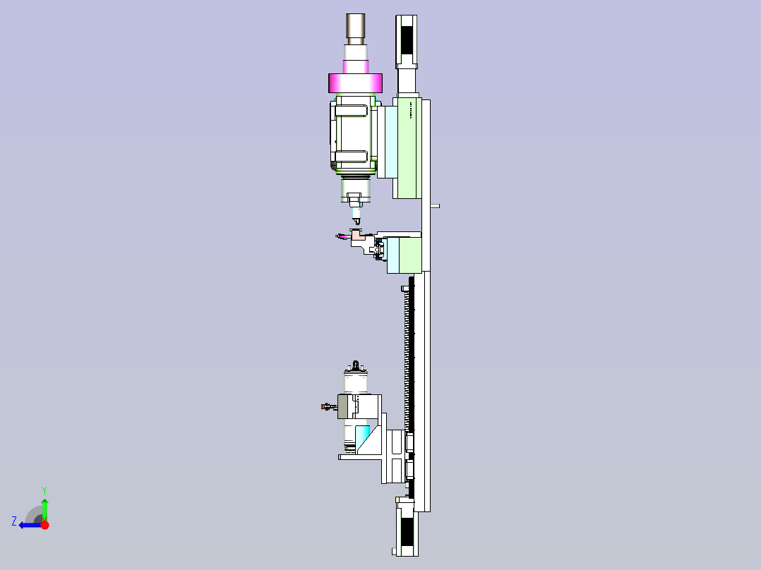非标卧式钻铣二用专机设计右视图