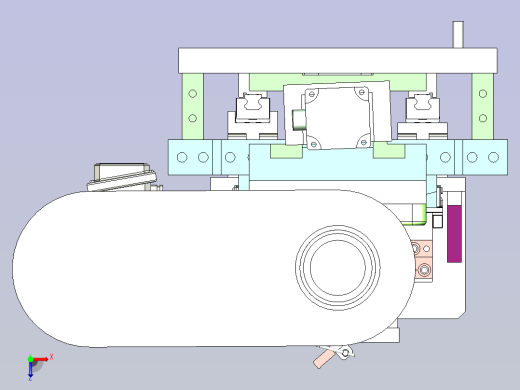 非标卧式钻铣二用专机设计俯视缩略图